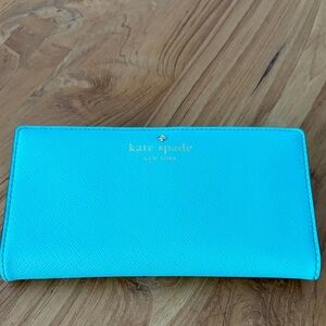 kate spade Mikas Pond Stacy Bifold Wallet Fresh Air Teal NWOT